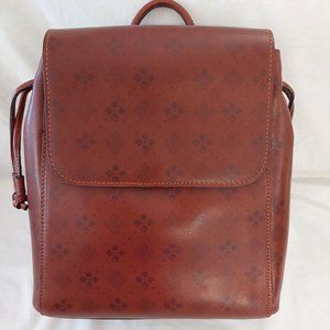 Patricia Nash Oviella Leather Backpack TAN SIGNATURE PRINT tote new